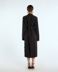 SIXDO G-Black Woven Loose Dress with Belt for Women